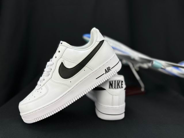 Cheap Nike Air Force 1 White Black Double Swoosh Shoes Men and Women-11